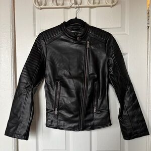 Catherine Malandrino Black Faux Leather Moto Jacket Women's XSmall